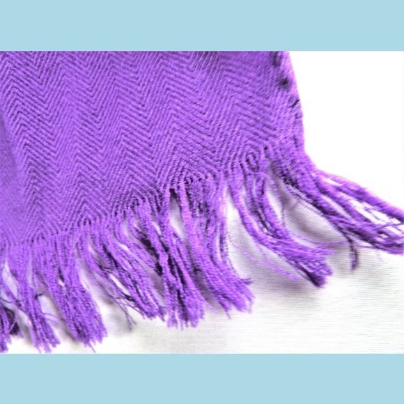 HERMES Shawl Libris Wrap Scarf Purple Cashmere Silk Oversized 80"/33" Authentic - Picture 9 of 12